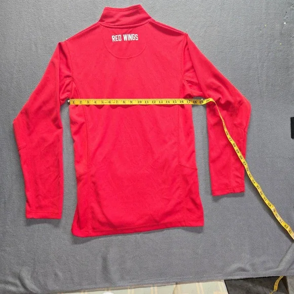 Detroit Red Wings NHL‎ Quarter Zip Pullover Shirt Men's Medium Red Performance M - Picture 6 of 9